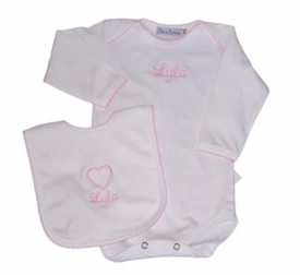 Personalized Name Bodysuit with Picot Trim
