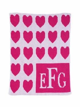 Personalized Lots of Hearts & Monogram Blanket