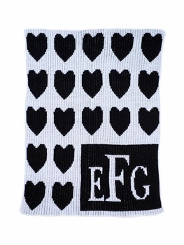 Personalized Lots of Hearts & Monogram Blanket