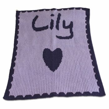 Personalized Love Heart Baby Blanket and Scalloped Edge