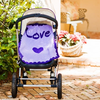 Personalized Love Heart Baby Blanket and Scalloped Edge