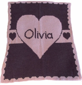 personalized love heart banner blanket