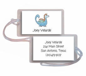Personalized Luggage Tags - Blue Dinosaur Tag
