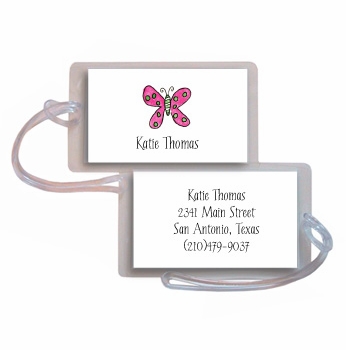 personalized luggage tags  flutter butterfly tag