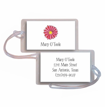 personalized luggage tags  gerber daisy