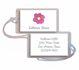 Personalized Luggage Tags - Pink Daisy Tag