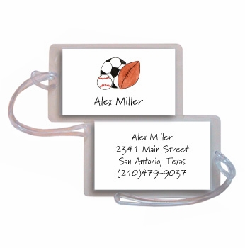 personalized luggage tags  sports fan tag