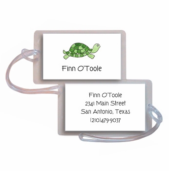 personalized luggage tags  tiny turtle tag