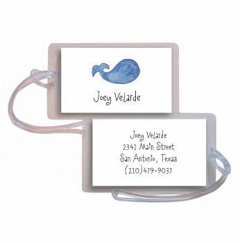 personalized luggage tags - whale of a time tag