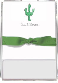 personalized memo sets - blooming cactus