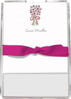 personalized memo sets  bouquet in pink