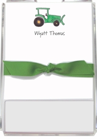 personalized memo sets - green tractor