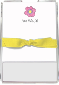 personalized memo sets - pink daisy