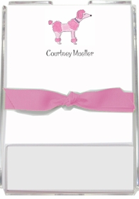 personalized memo sets - pink poodle