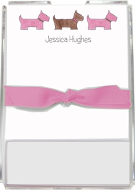 personalized memo sets - preppy pups in pink