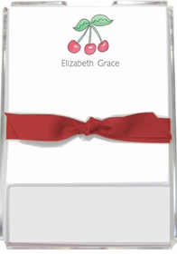 personalized memo sets - rosy red cherries
