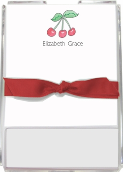 Personalized Memo Sets - Rosy Red Cherries
