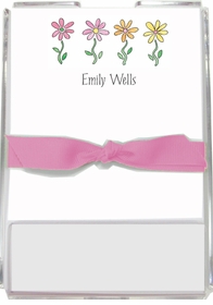 personalized memo sets - row of daisies