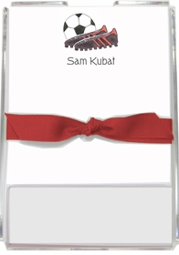 personalized memo sets - soccer stud