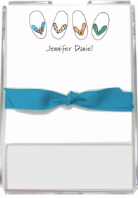 personalized memo sets - summer flip flops