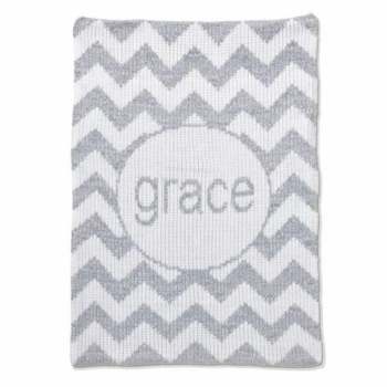 personalized metallic chevron blanket
