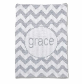 personalized metallic chevron blanket