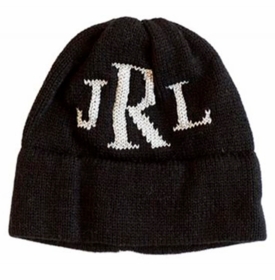 personalized metallic classic monogram hat with earflaps