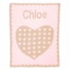 personalized metallic heart on heart blanket