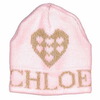 personalized metallic heart on heart hat