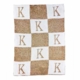personalized metallic initial & blocks blanket