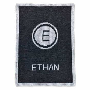 personalized metallic initial stamp blanket