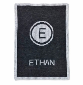 personalized metallic initial stamp blanket