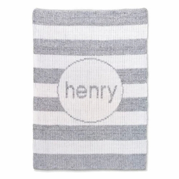 personalized metallic modern stripe blanket