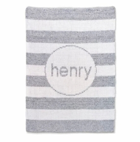 personalized metallic modern stripe blanket