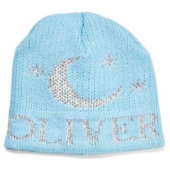 personalized metallic moon & stars hat with earflaps