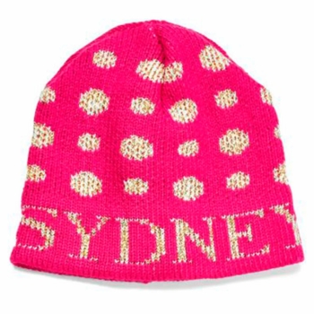 personalized metallic polka dot hat with earflaps