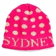 personalized metallic polka dot hat with earflaps