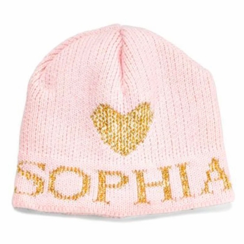 personalized metallic single heart hat