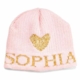 personalized metallic single heart hat