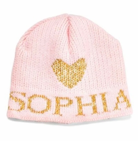 personalized metallic single heart hat