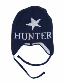 personalized metallic single star hat with earflaps