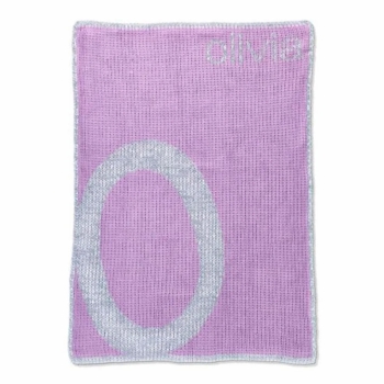 personalized metallic slanted large letter blanket