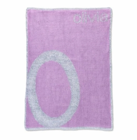 personalized metallic slanted large letter blanket