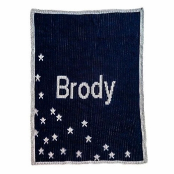 personalized metallic sprinkled stars blanket