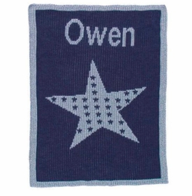 personalized metallic star on star blanket