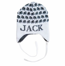 personalized mini elephants hat with earflaps