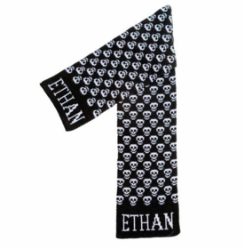 personalized mini skulls scarf