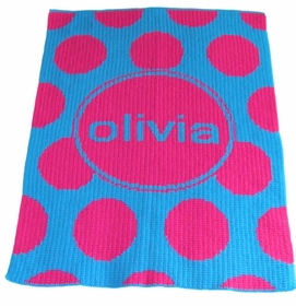 personalized modern polka dot blanket