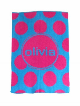 Personalized Modern Polka Dot Blanket