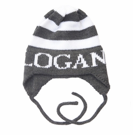 personalized modern stripe hat with earflaps